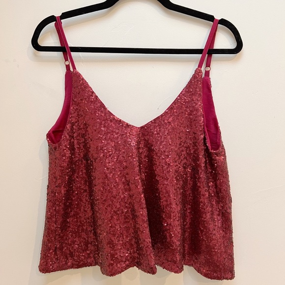 Tobi Red Sequin Tank Top - Picture 3 of 6
